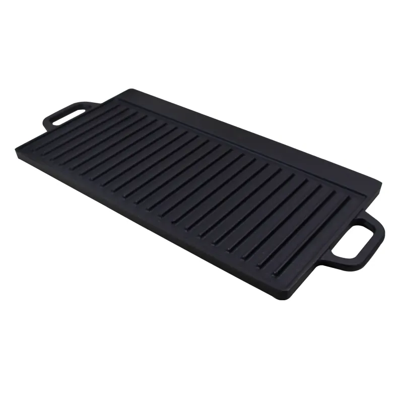Reversible cast iron griddle with handles