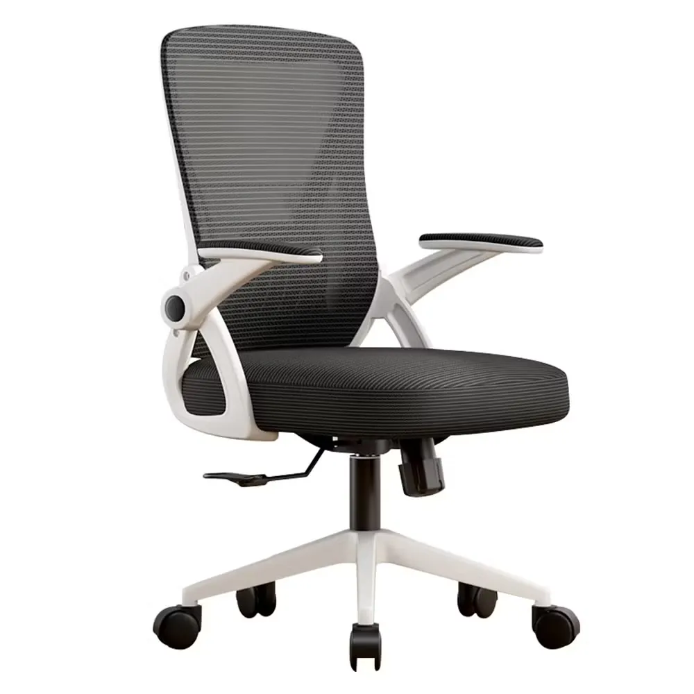Mid-back ergonomic mesh chair with white frame