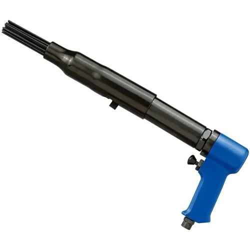 Pneumatic needle scaler with blue pistol grip