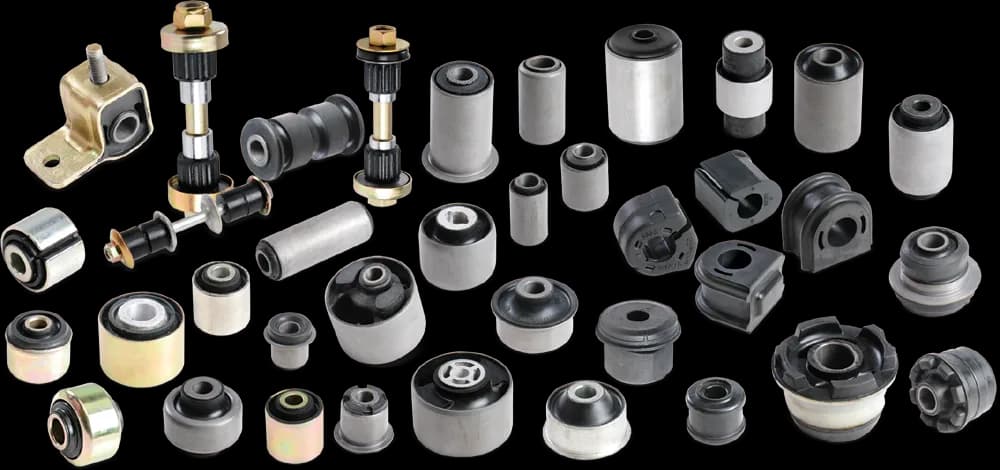 Assortment of rubber and metal suspension bushes