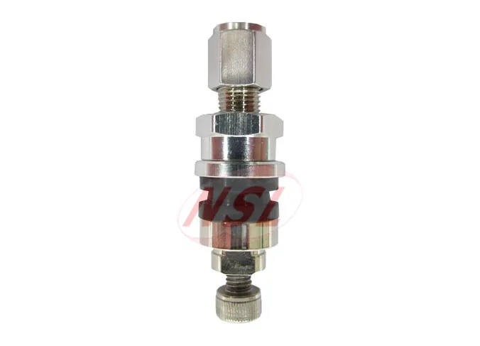 Aluminum tire pressure monitoring system valve stem with nut and washer
