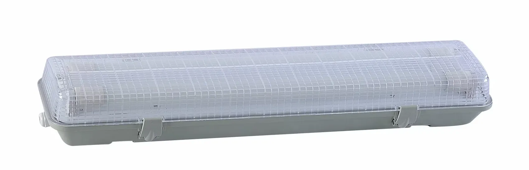 Twin-tube LED tri-proof light fitting with ribbed cover