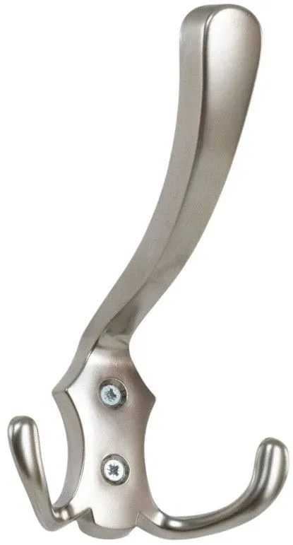 Silver finish double wall hook