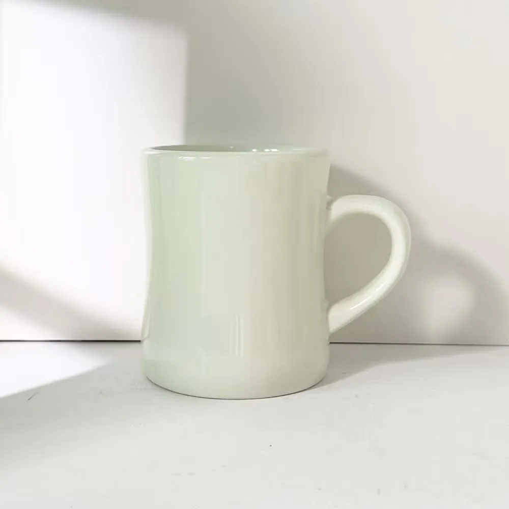 Cream diner-style ceramic mug