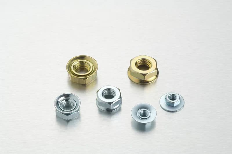 Small plated conical nuts in gold and blue finishes