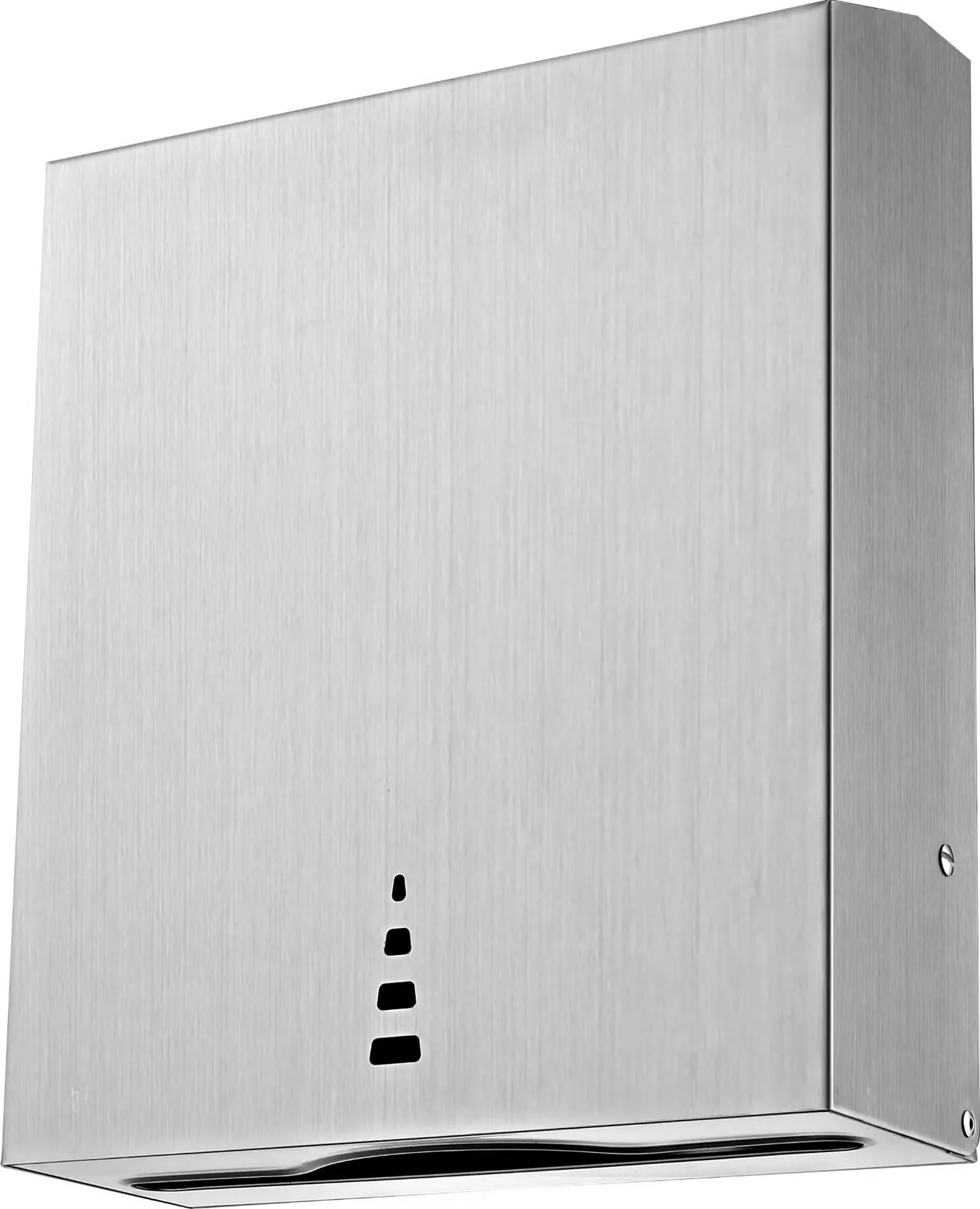 Brushed stainless steel wall-mounted paper towel dispenser