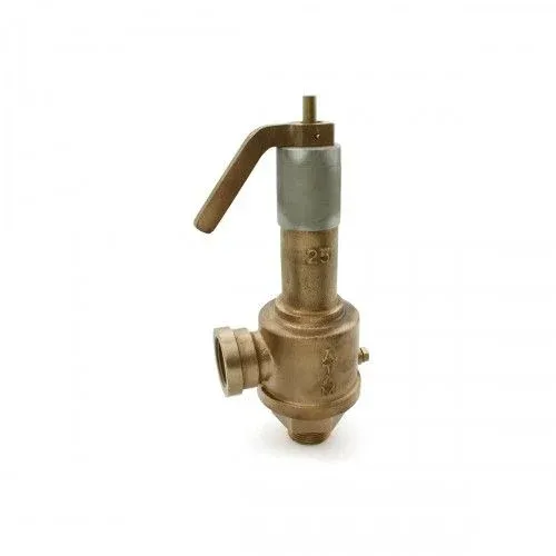 Bronze spring loaded safety valve with lifting lever